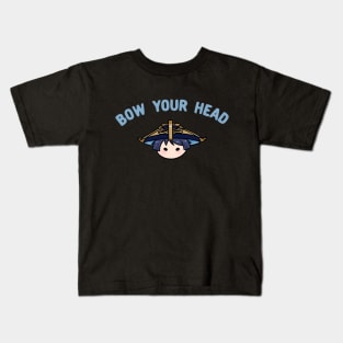 Genshin Impact Scaramouche wanderer bow your head chibi | Morcaworks Kids T-Shirt